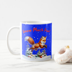 Christmas Fox Snow Much Fun Winter Holiday Coffee Mug