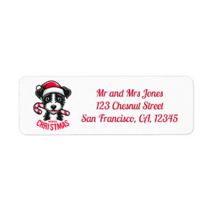 Christmas Fox Terrier - Return address Label