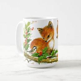 Christmas Foxes Cute Country Holiday Coffee Mug