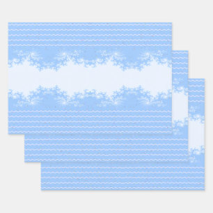 Christmas Fractal Pastel Blue Wrapping Paper