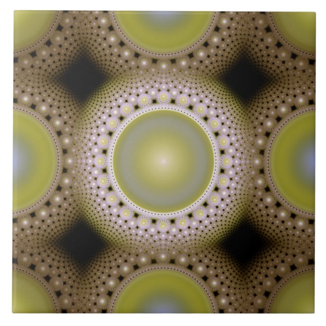 Christmas fractal pattern ceramic tile (Front)