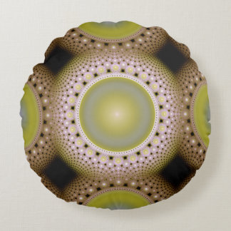 Christmas fractal pattern round cushion