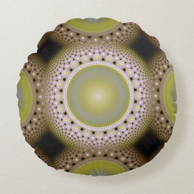 Christmas fractal pattern round cushion (Front)