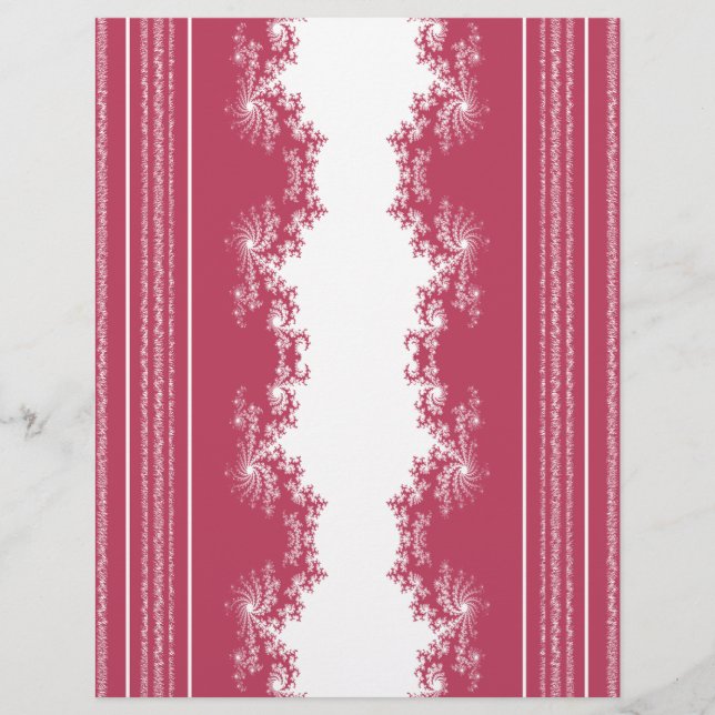 Christmas Fractal Peppermint Scrapbook Paper (Front)