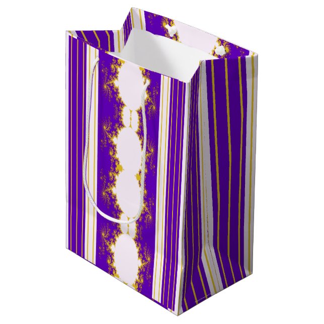 Christmas Fractal Purple Gift Bag (Front Angled)