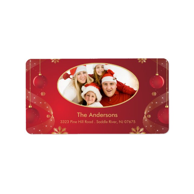 CHristmas Frame PHOTO Return Address Label (Front)
