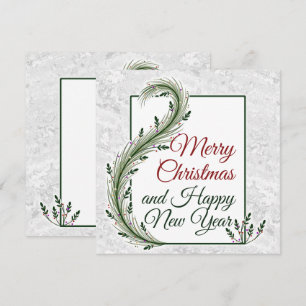 Christmas - Frame with Blossoms Vine 1 + text Holiday Card