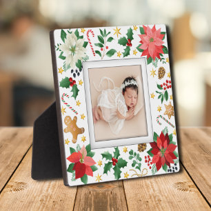 Christmas Frameless Family Photo Easel Back Plaque