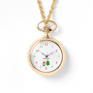 Christmas FrankenCheese Gold Necklace Watch