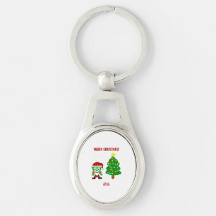 Christmas FrankenCheese Oval Keychain