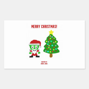 Christmas FrankenCheese Rectangle Sticker