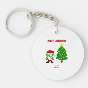 Christmas FrankenCheese Round Keychain