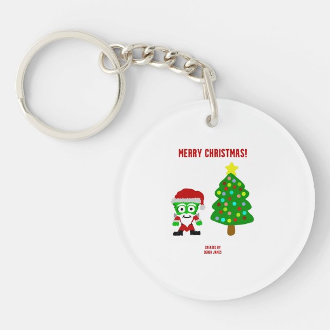 Christmas FrankenCheese Round Keychain (Front)