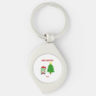 Christmas FrankenCheese Swirl Keychain