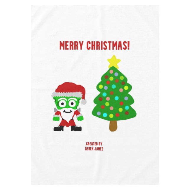 Christmas FrankenCheese Tablecloth (Front)