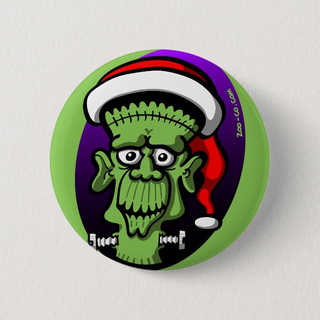 Christmas Frankenstein 6 Cm Round Badge (Front)