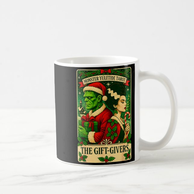 Christmas Frankenstein And Bride The Lovers Tarot  Coffee Mug (Right)