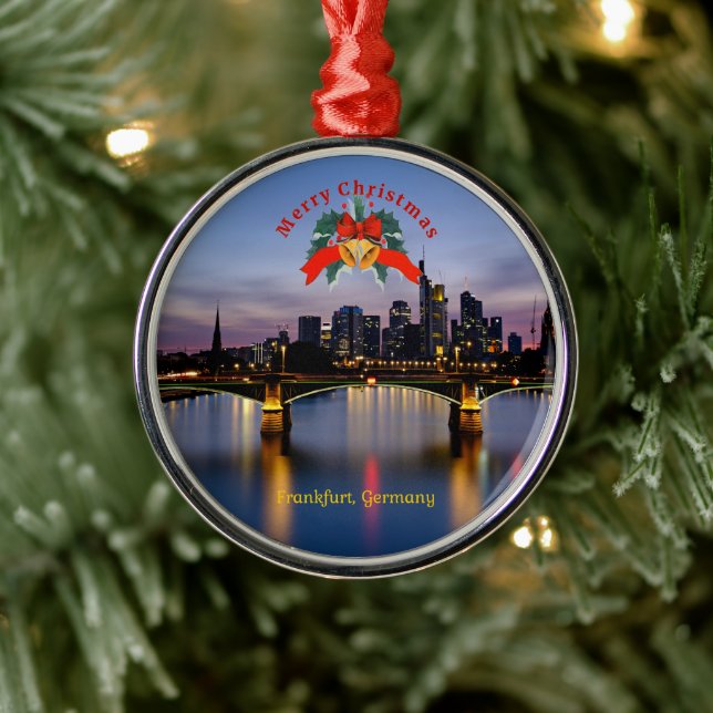 Christmas, Frankfurt Bridge, Germany, Metal Ornament (Tree)