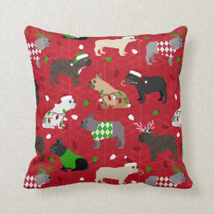 Christmas French Bulldog Cushion