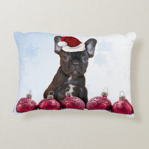 Christmas French Bulldog Decorative Cushion