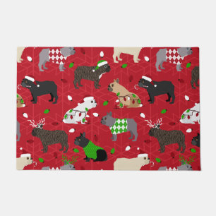 Christmas French Bulldog Doormat
