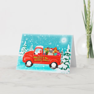 Christmas french bulldog gifts delivery truck card