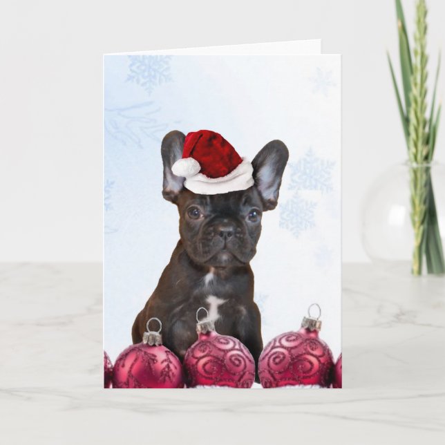 Christmas French Bulldog Holiday Card (Front)