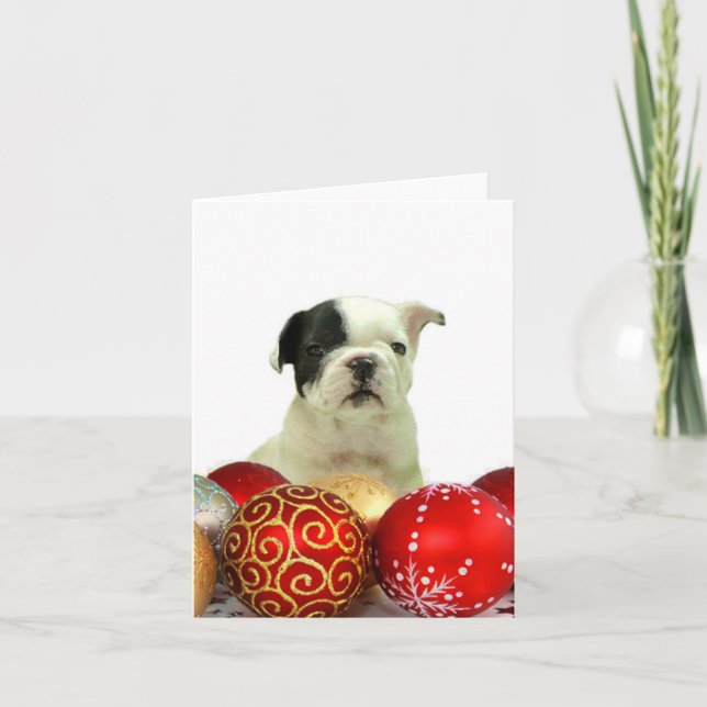 Christmas French Bulldog Holiday Card (Front)