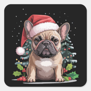 Christmas French Bulldog Lover Dog Mum Funny Square Sticker