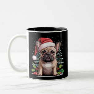 Christmas French Bulldog Lover Dog Mum Funny Two-Tone Coffee Mug