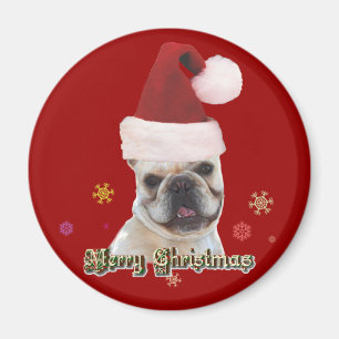 Christmas french bulldog magnet