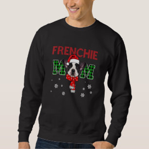 Christmas French Bulldog Mum Plaid Santa Hat Cute Sweatshirt