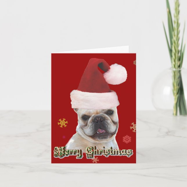 Christmas french bulldog notecard (Front)