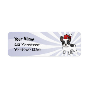 Christmas French Bulldog Return Address Label