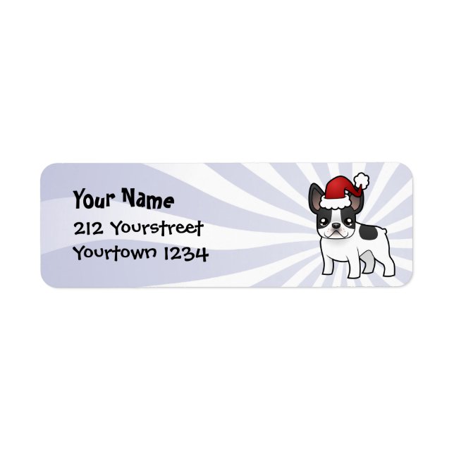 Christmas French Bulldog Return Address Label (Front)