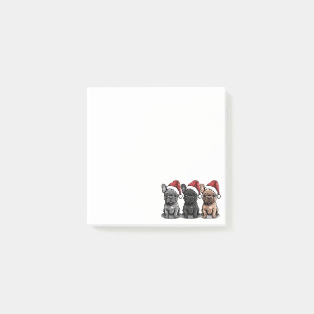 Christmas French Bulldog Santa Dog Post-it Notes (Front)