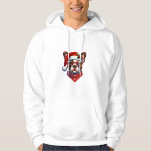 Christmas French Bulldog Santa Hat Frenchie Ugly C Hoodie