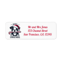Christmas French Bulldog Santa Hat- Return Address