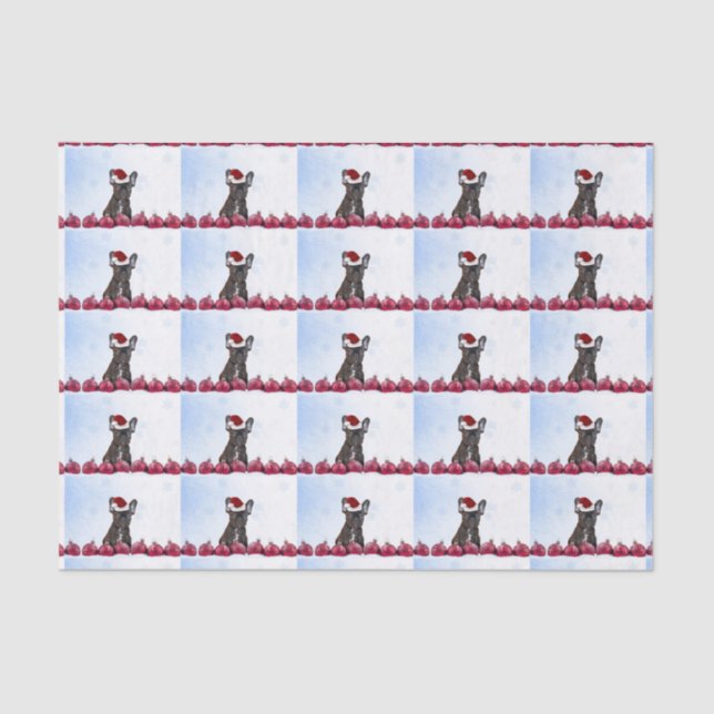 Christmas French Bulldog tissue paper (Front)