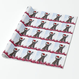 Christmas French Bulldog wrapping paper