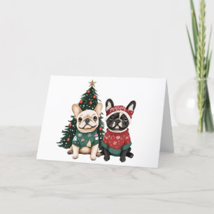 Christmas French Bulldogs Holiday Card