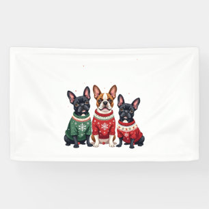 Christmas French Bulldogs Xmas Frenchie Dog 4 Banner