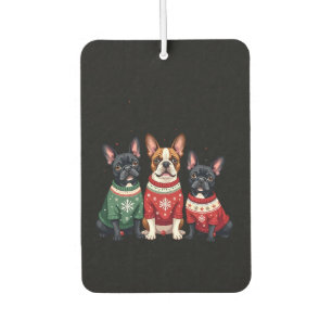 Christmas French Bulldogs Xmas Frenchie Dog 4 Car Air Freshener