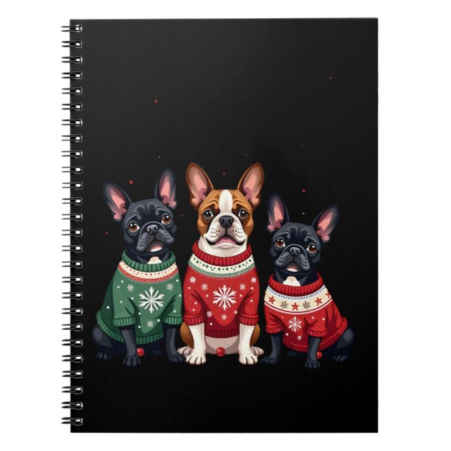 Christmas French Bulldogs Xmas Frenchie Dog 4 Notebook (Front)