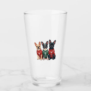 Christmas French Bulldogs Xmas Frenchie Dog Men Wo Glass