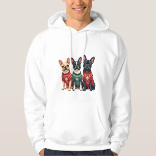 Christmas French Bulldogs Xmas Frenchie Dog Men Wo Hoodie