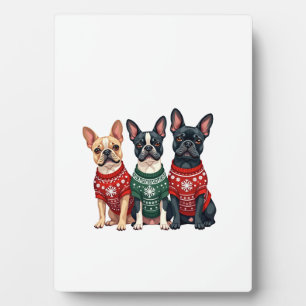Christmas French Bulldogs Xmas Frenchie Dog Men Wo Plaque