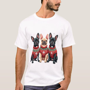 Christmas French Bulldogs Xmas Frenchie Dog T-Shirt