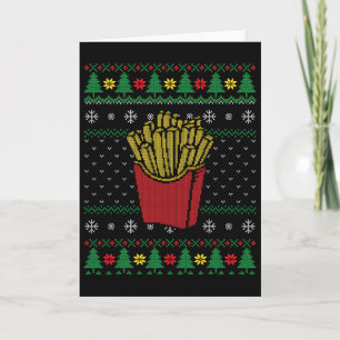 Christmas French Fries Ugly Sweater  Card