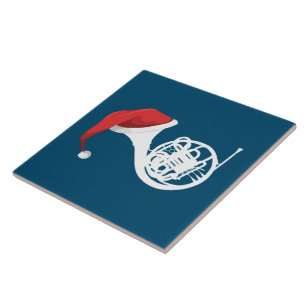 Christmas French Horn Shirt - Santa French Horn Ceramic Tile